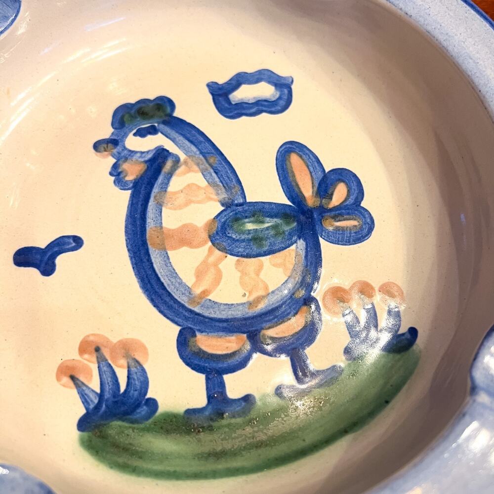 MA Hadley Pottery 7in Chicken Rooster Ashtray Trinket Candy Dish Signed Vintage - Picture 2 of 5